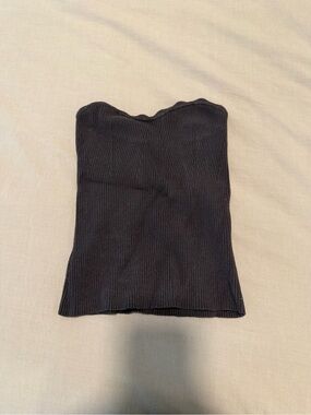 Wilfred Charcoal Ribbed Strapless Tube Top